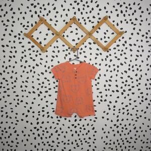 Carter’s Child of Mine Orange Tiger Print Henley Baby Romper